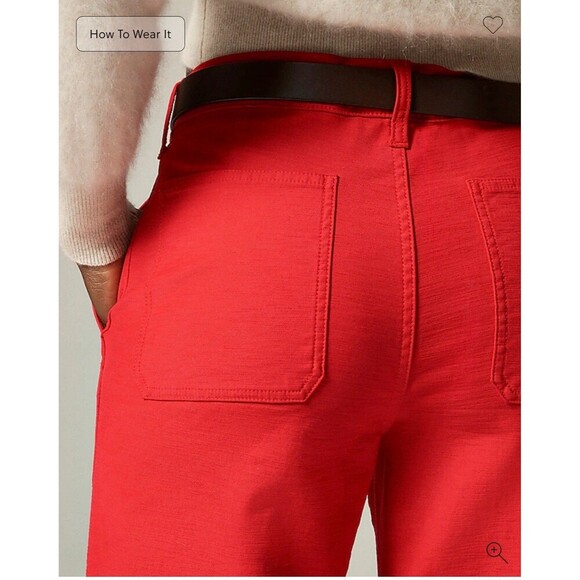 J.CREW Camp-pocket Wide-leg Pant Size 32 Red NEW America USA Preppy Casual CI936 - Picture 4 of 15